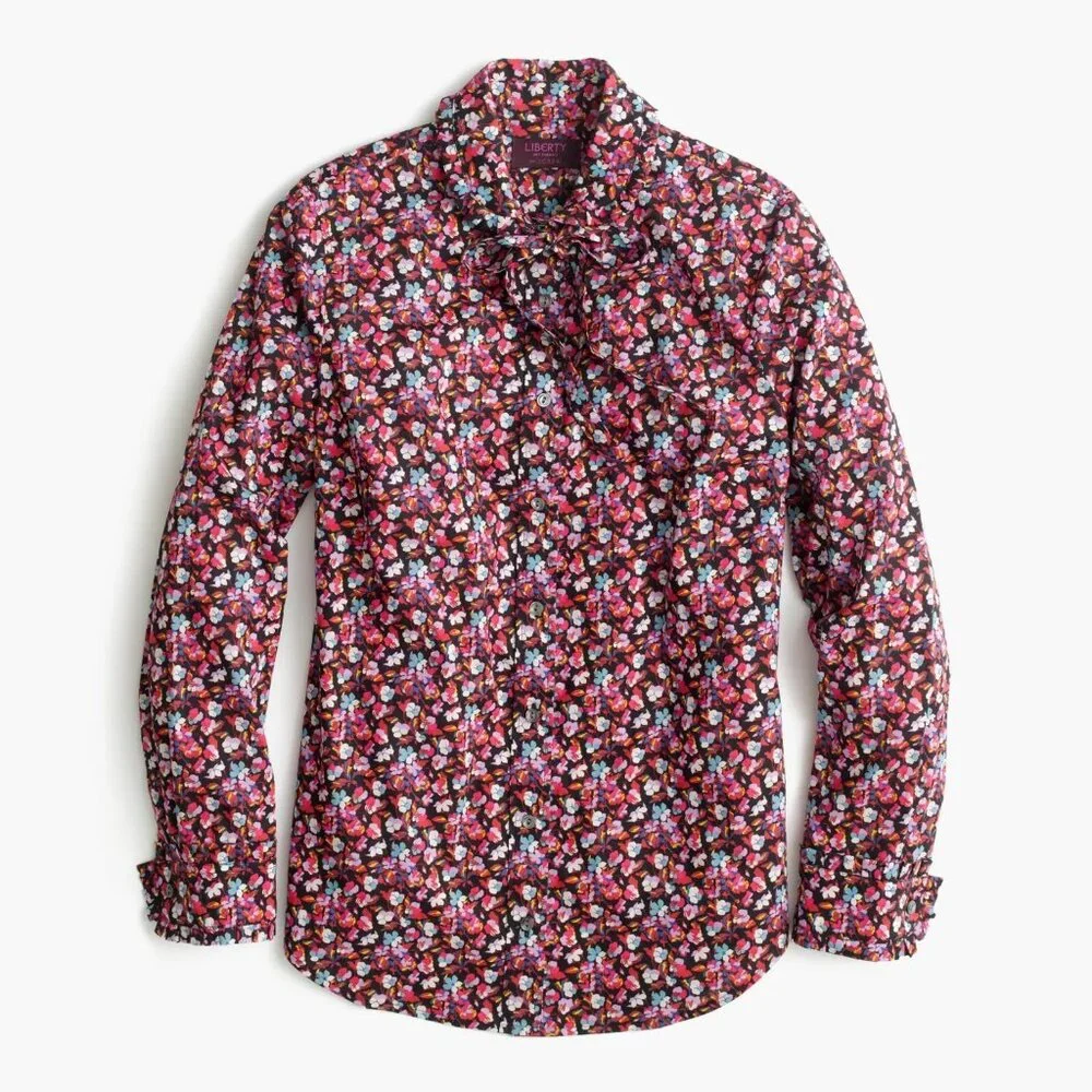 NWT J. Crew Liberty print Sarah floral peter pan collar shirt